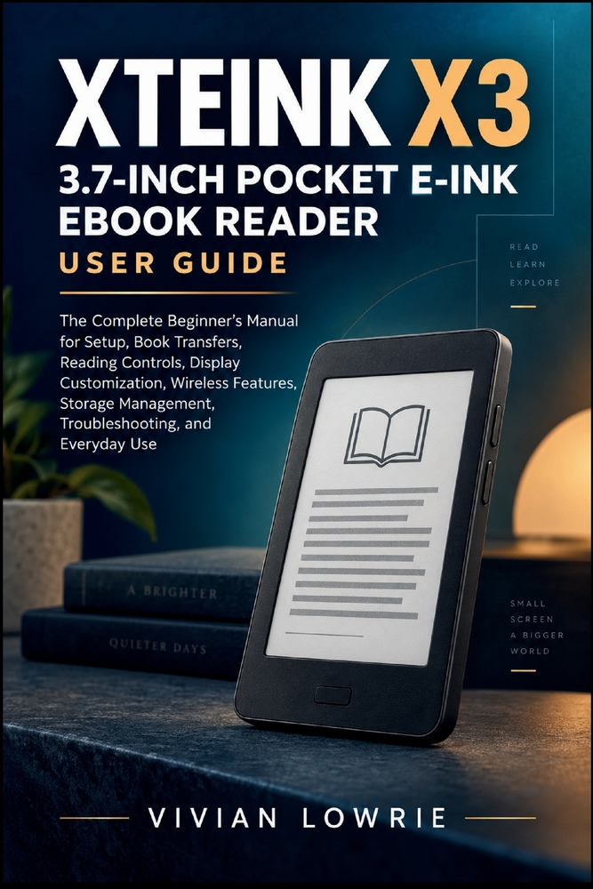 XTEINK X3 3.7" Pocket E-Ink eBook Reader user guide: The Complete Beginner's Manual for Setup, Book Transfers, Reading Controls, Display Customization cover