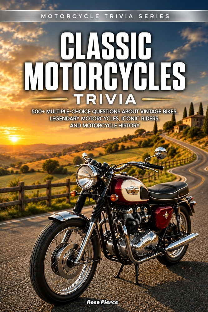 Classic Motorcycles Trivia: 500+ Multiple-Choice Questions About Vintage Bikes, Legendary Motorcycles, Iconic Riders, and Motorcycle History cover