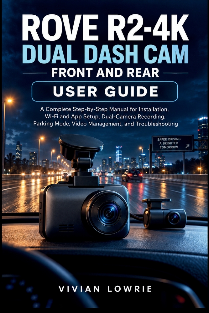 ROVE R2-4K Dual Dash Cam Front and Rear user guide: A Complete Step-by-Step Manual for Installation, Wi-Fi and App Setup, Dual-Camera Recording, Parki cover