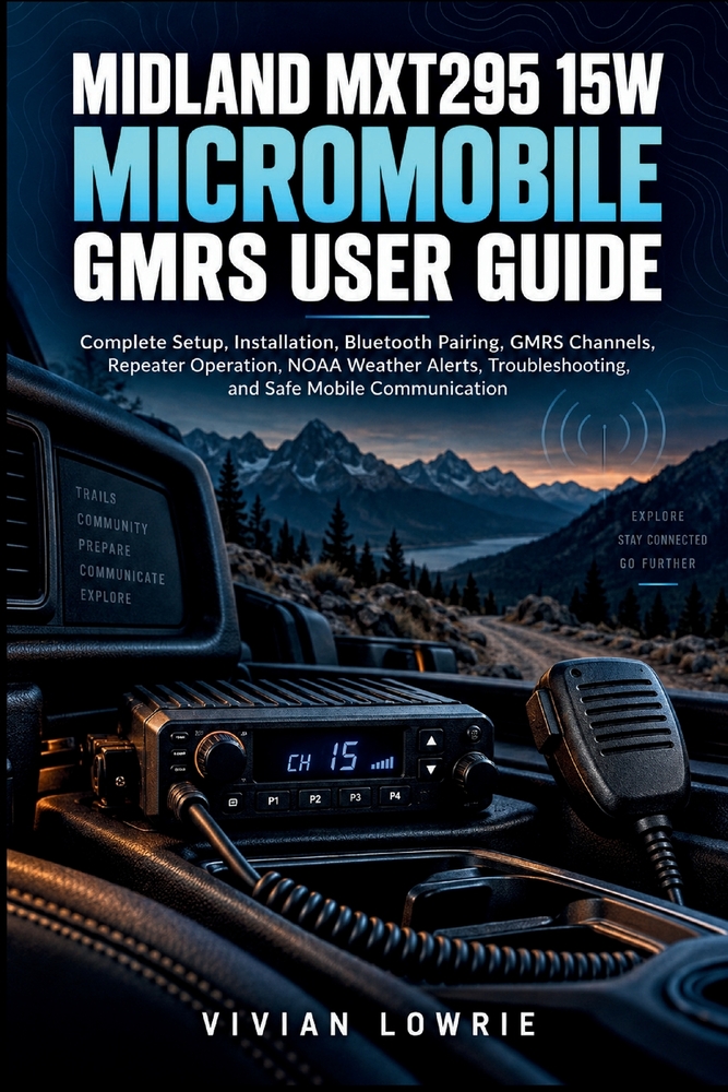 Midland MXT295 15W MicroMobile GMRS user guide: Complete Setup, Installation, Bluetooth Pairing, GMRS Channels, Repeater Operation, NOAA Weather Alert cover