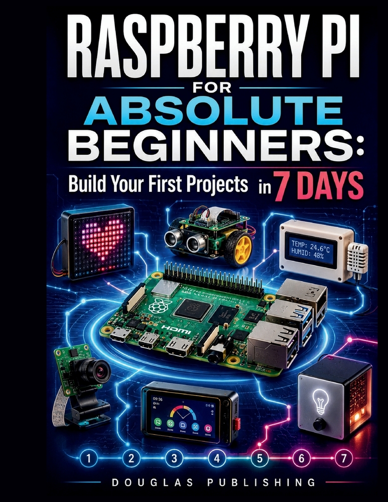Raspberry Pi for Absolute Beginners: BUILD YOUR FIRST PROJECTS IN 7 DAYS: A Step-by-Step Guide to Python, GPIO, Electronics, Troubleshooting, and Hand cover