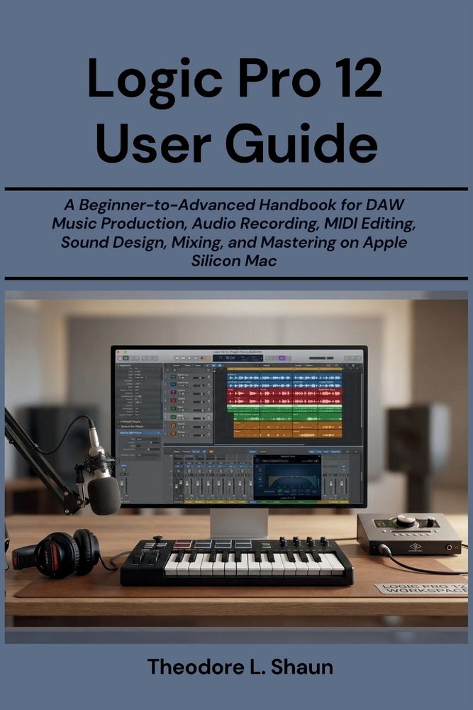 Logic Pro 12 User Guide: A Beginner-to-Advanced Handbook for DAW Music Production, Audio Recording, MIDI Editing, Sound Design, Mixing, and Mastering cover