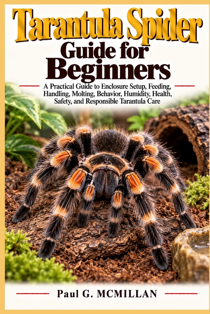 Tarantula Spider Guide for Beginners: A Practical Guide to Enclosure Setup, Feeding, Handling, Molting, Behavior, Humidity, Health, Safety, and Respon cover