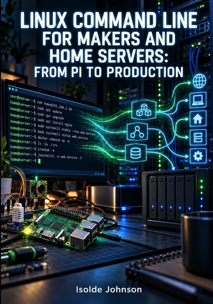 Linux Command Line for Makers and Home Servers: FROM PI TO PRODUCTION: Bash Scripting, Systemd Services, Docker CLI, SSH Tunnels, Cron Jobs, and Nginx cover