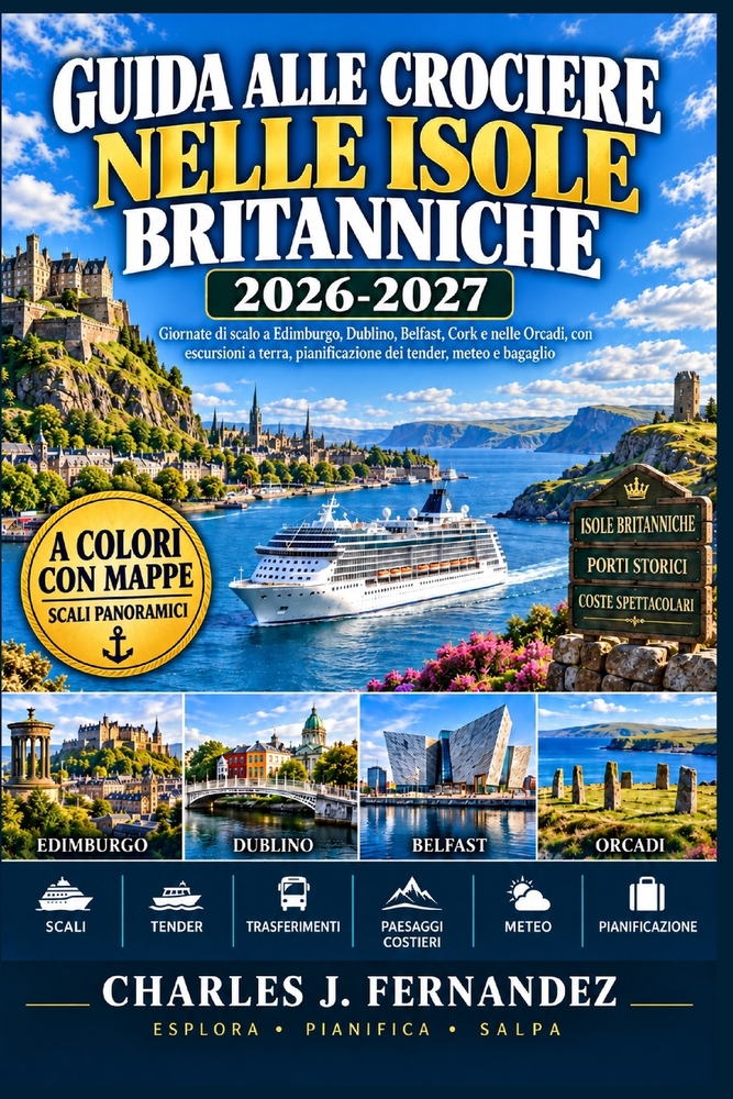 Guida alle crociere nelle Isole Britanniche 2026-2027: Giornate di scalo a Edimburgo, Dublino, Belfast, Cork e nelle Orcadi, con escursioni a terra, p cover