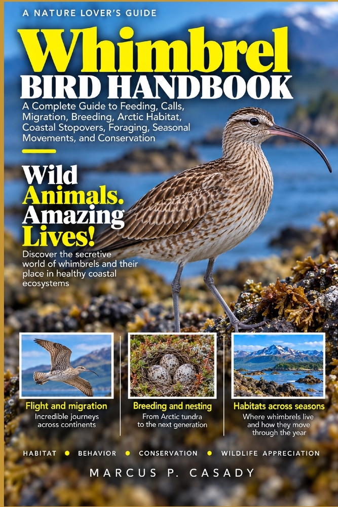 Whimbrel Bird Handbook: A Complete Guide to Feeding, Calls, Migration, Breeding, Arctic Habitat, Coastal Stopovers, Foraging, Seasonal Movements, and cover