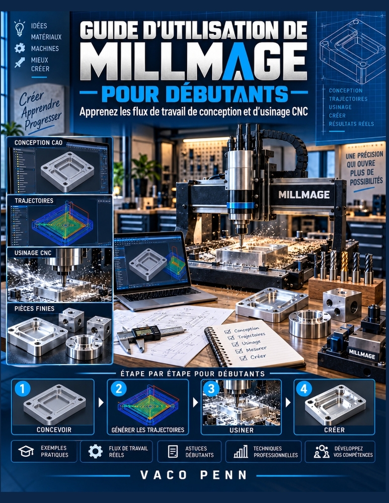 Guide d'Utilisation de Millmage Pour Débutants: Apprenez les flux de travail de conception et d'usinage CNC cover
