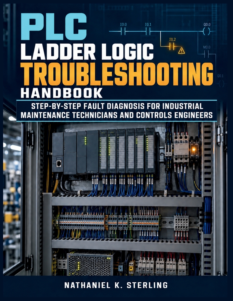 PLC Ladder Logic Troubleshooting Handbook: Step-by-Step Fault Diagnosis for Industrial Maintenance Technicians and Controls Engineers cover