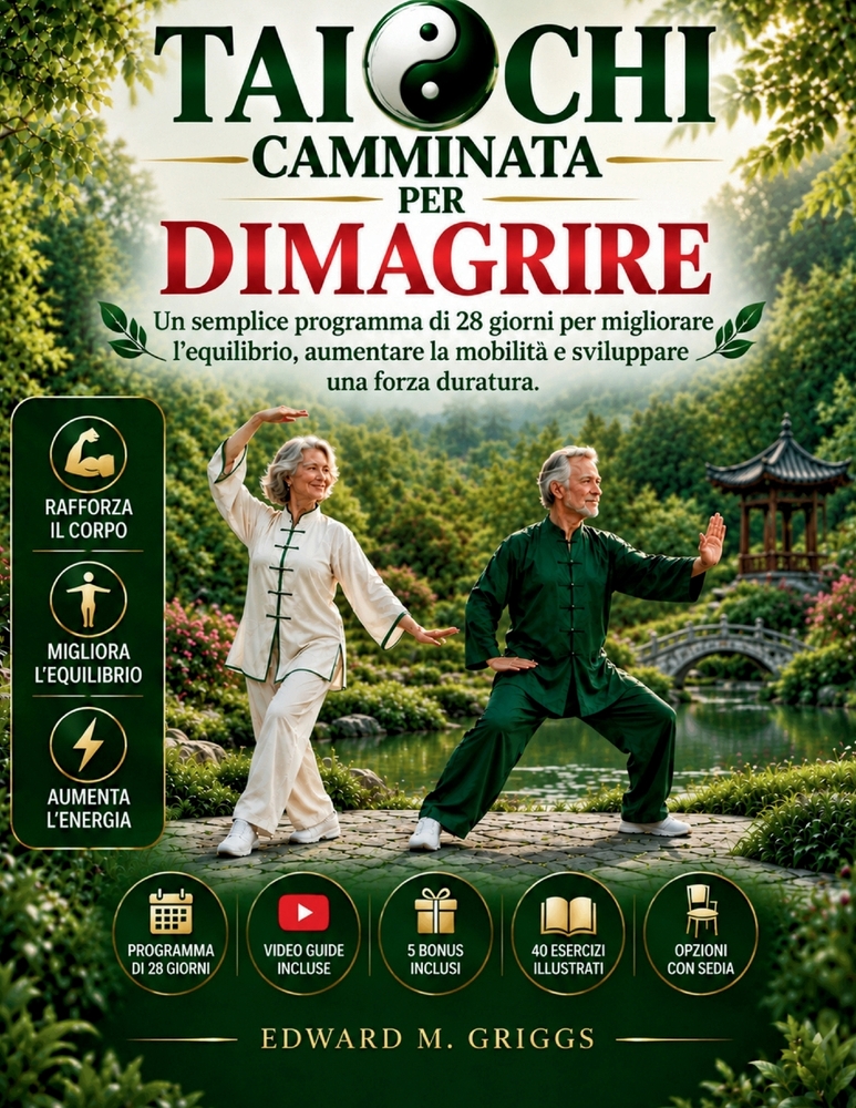 Tai Chi Camminata per Dimagrire: Un semplice programma di 28 giorni per migliorare l'equilibrio, aumentare la mobilità e sviluppare una forza duratura cover