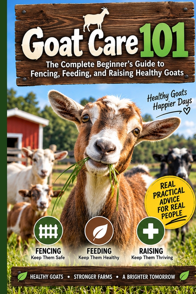 Goat Care 101: The Complete Beginner's Guide to Fencing, Feeding, and Raising Healthy Goats cover