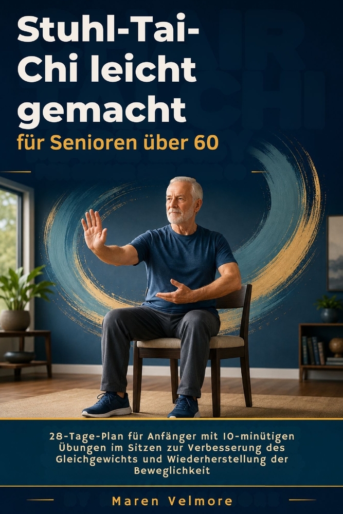 Stuhl-Tai-Chi leicht gemacht für Senioren über 60: 28-Tage-Plan für Anfänger mit 10-minütigen Übungen im Sitzen zur Verbesserung des Gleichgewichts un cover