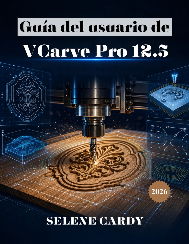 Guía del usuario de VCarve Pro 12.5: Manual completo para principiantes sobre tallado CNC, creación de trayectorias de herramientas y mecanizado cover