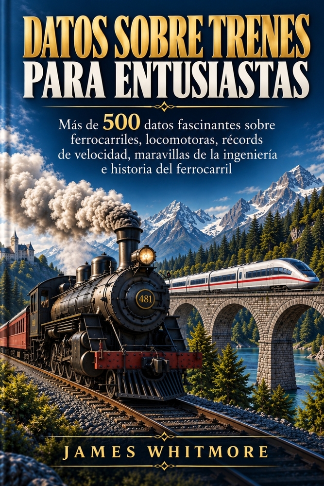 Datos Sobre Trenes Para Entusiastas: Más de 500 datos fascinantes sobre ferrocarriles, locomotoras, récords de velocidad, maravillas de la ingeniería cover
