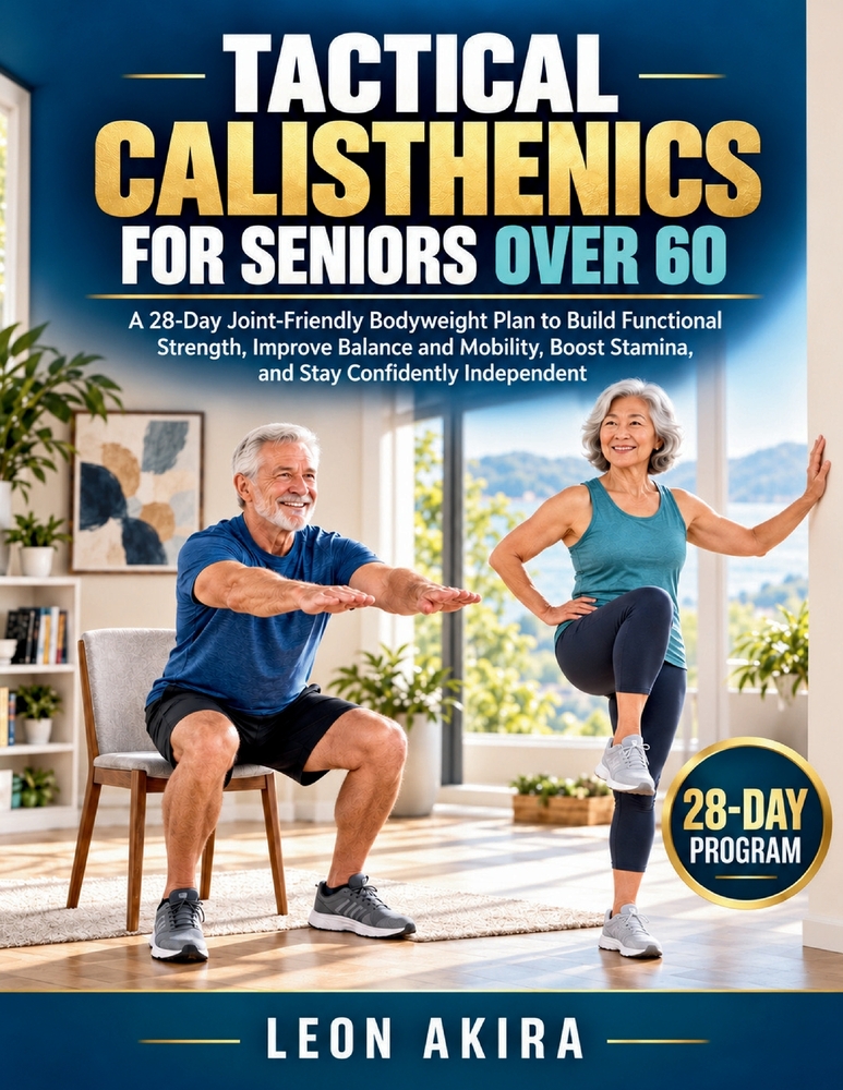 Tactical Calisthenics for Seniors Over 60: A 28-Day Joint-Friendly Bodyweight Plan to Build Functional Strength, Improve Balance and Mobility, Boost S cover