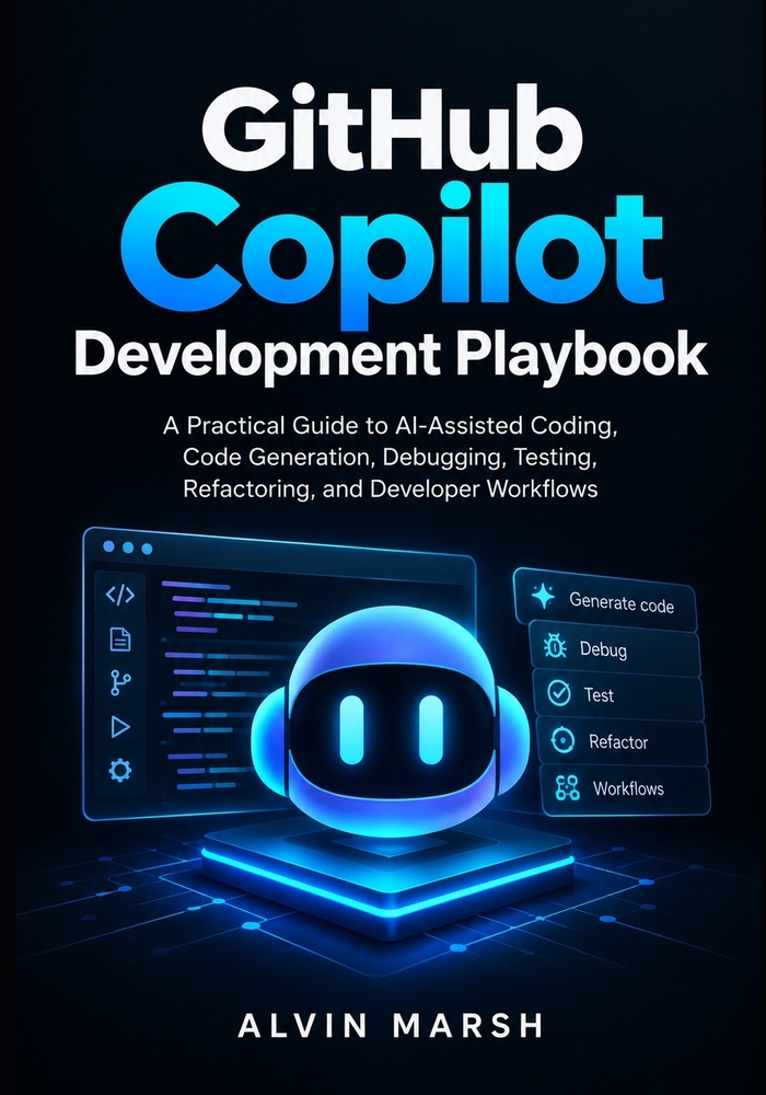 GitHub Copilot Development Playbook: A Practical Guide to AI-Assisted Coding, Code Generation, Debugging, Testing, Refactoring, and Developer Workflow cover