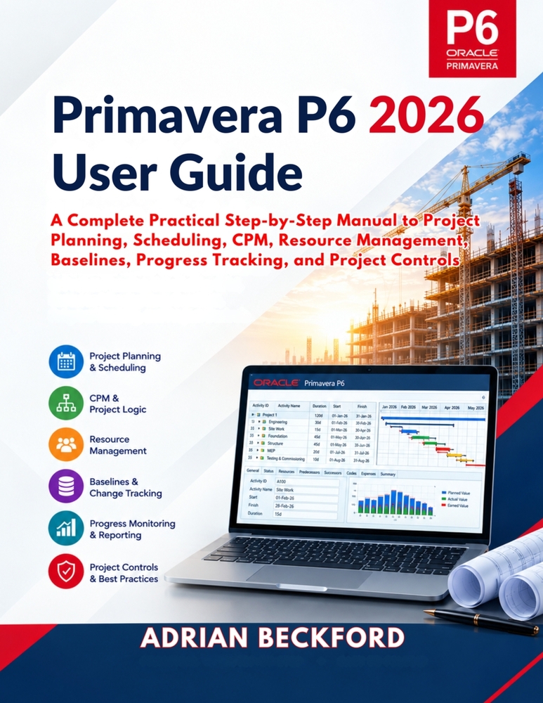 Primavera P6 2026 User Guide: A Complete Practical Step-by-Step Manual to Project Planning, Scheduling, CPM, Resource Management, Baselines, Progress cover