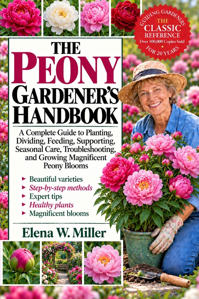 The Peony Gardener's Handbook: A Complete Guide to Planting, Dividing, Feeding, Supporting, Seasonal Care, Troubleshooting, and Growing Magnificent Pe cover