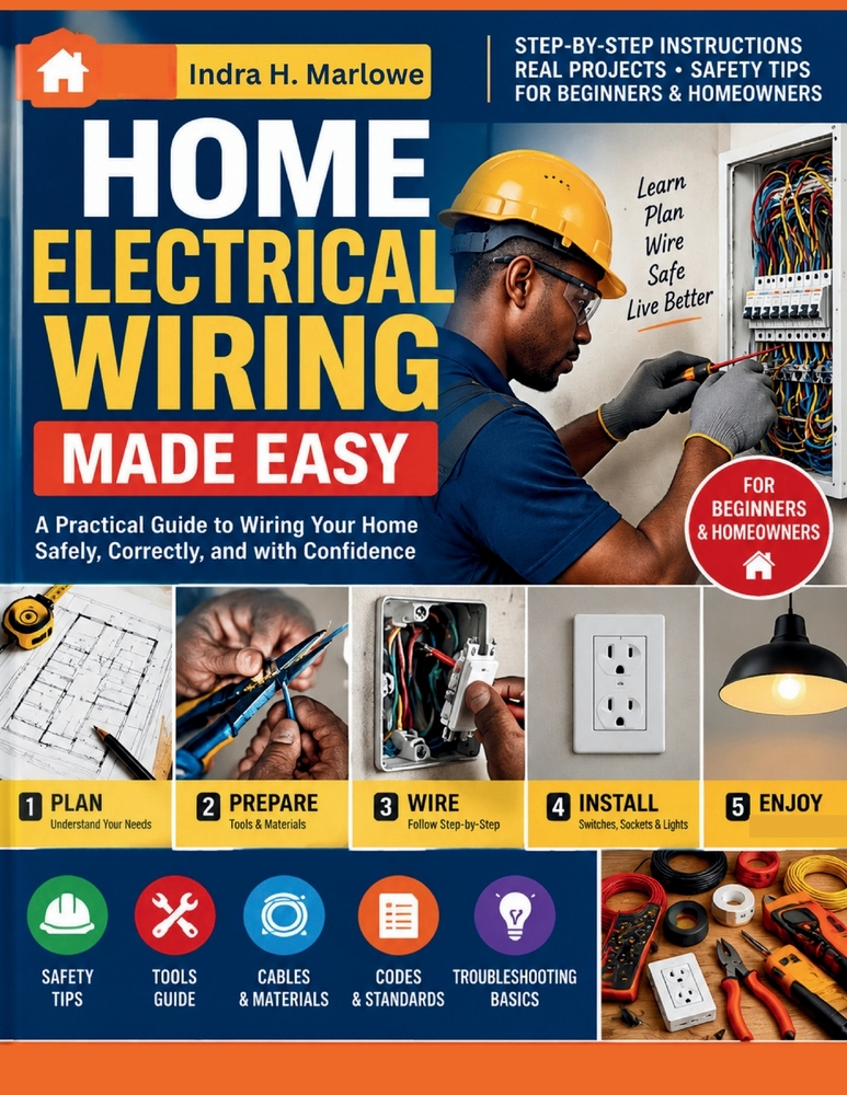 Home Electrical Wiring Made Easy: A Practical Beginner's Guide to Circuits, Switches, Receptacles, Safety, and Troubleshooting cover