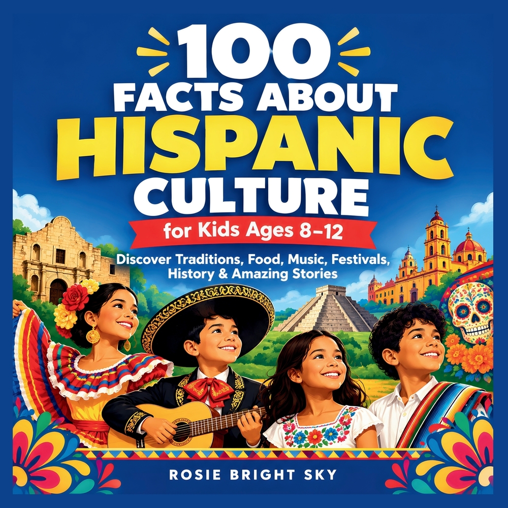 100 Facts About Hispanic Culture for Kids (Ages 8-12): Discover Traditions, Food, Music, Festivals, History & Amazing Stories cover