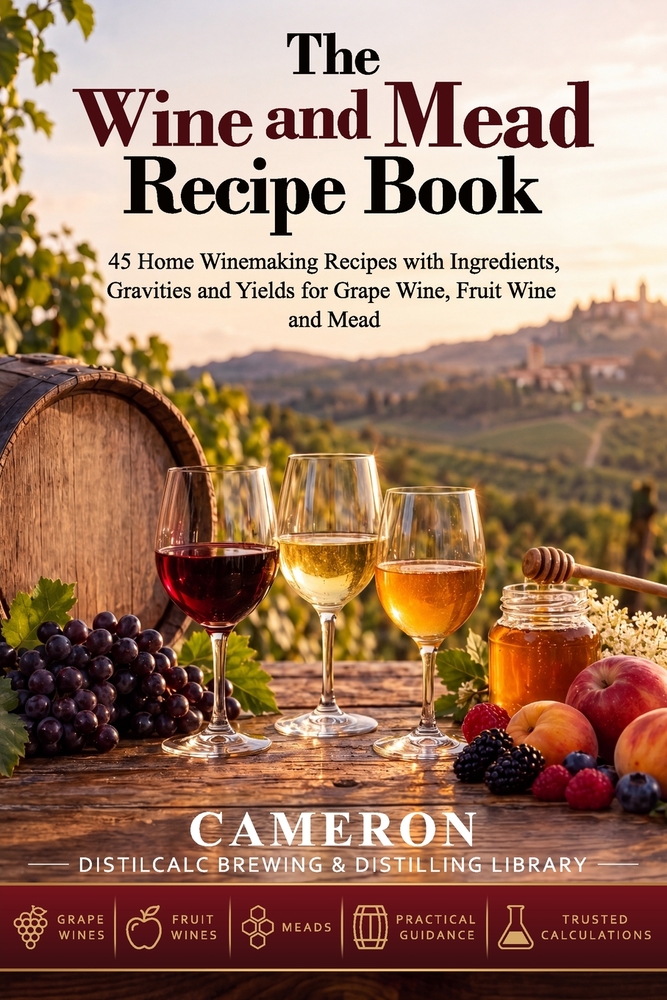 The Wine and Mead Recipe Book: 45 Home Winemaking Recipes with Ingredients, Gravities and Yields for Grape Wine, Fruit Wine and Mead cover