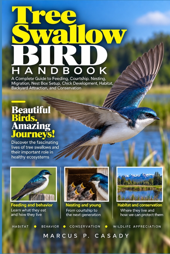 Tree Swallow Bird Handbook: A Complete Guide to Feeding, Courtship, Nesting, Migration, Nest Box Setup, Chick Development, Habitat, Backyard Attractio cover
