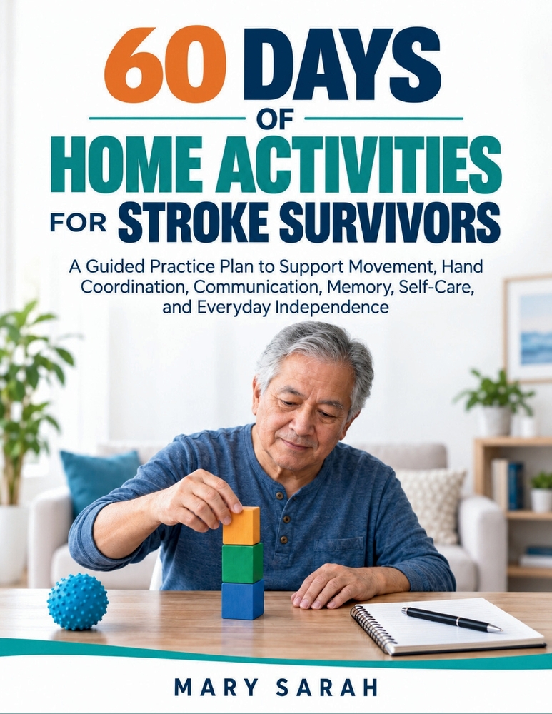60 Days of Home Activities for Stroke Survivors: A Guided Practice Plan to Support Movement, Hand Coordination, Communication, Memory, Self-Care, and cover