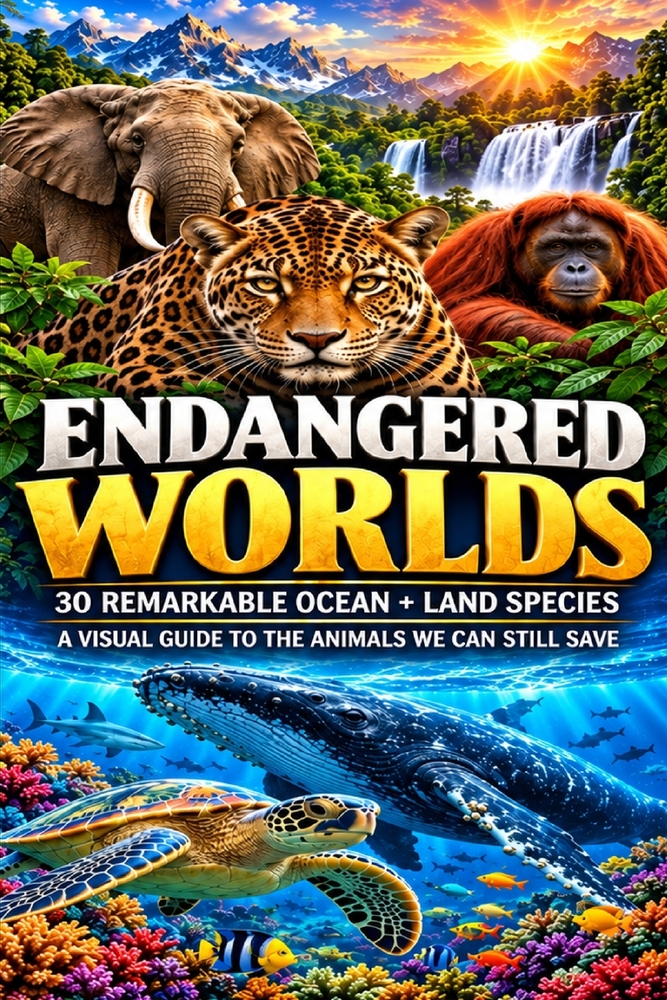 Endangered Worlds: A Visual Guide to 30 Remarkable Ocean and Land Species We Can Still Save cover