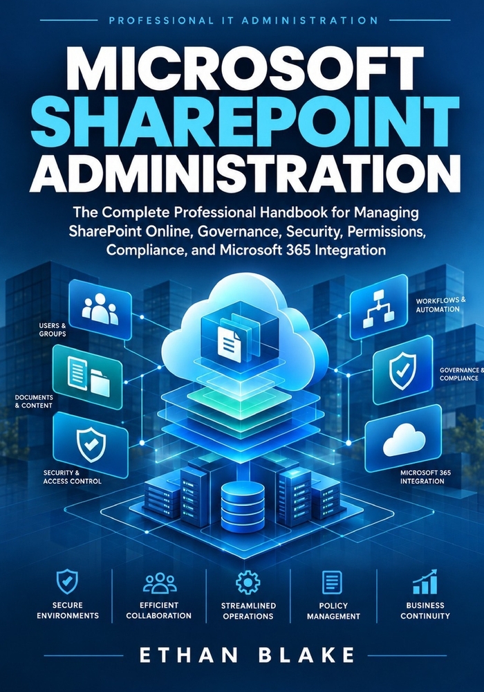 Microsoft SharePoint Administration: The Complete Professional Handbook for Managing SharePoint Online, Governance, Security, Permissions, Compliance, cover