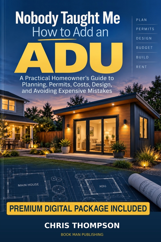 Nobody Taught Me How to Add an ADU: A Practical Homeowner's Guide to Planning, Permits, Costs, Design, and Avoiding Expensive Mistakes cover