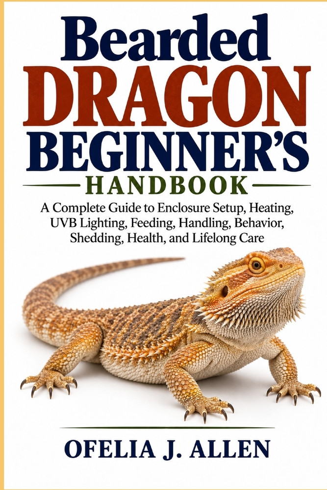 Bearded Dragon Beginner's Handbook: A Complete Guide to Enclosure Setup, Heating, UVB Lighting, Feeding, Handling, Behavior, Shedding, Health, and Lif cover