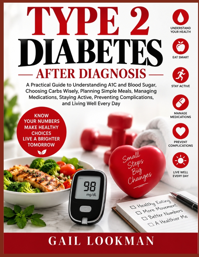 Type 2 Diabetes After Diagnosis: A Practical Guide to Understanding A1C and Blood Sugar, Choosing Carbs Wisely, Planning Simple Meals, Managing Medica cover