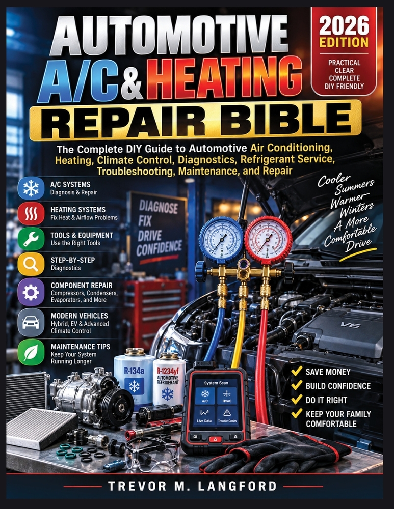Automotive A/C & Heating Repair Bible: The Complete DIY Guide to Automotive Air Conditioning, Heating, Climate Control, Diagnostics, Refrigerant Servi cover