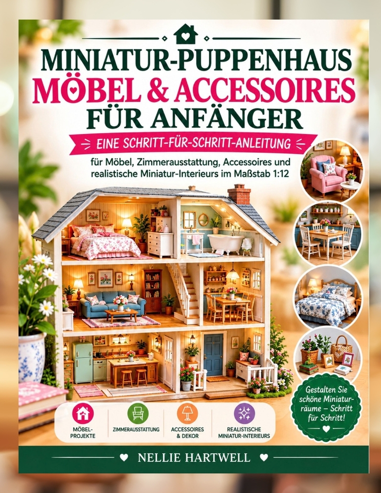 Miniatur-Puppenhaus Möbel & Accessoires für Anfänger: Eine Schritt-für-Schritt-Anleitung für Möbel, Zimmerausstattung, Accessoires und realistische Mi cover