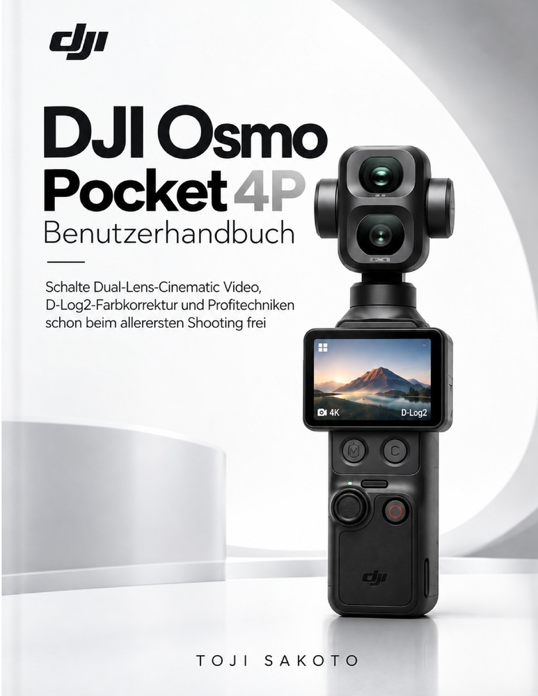 DJI Osmo Pocket 4P Benutzerhandbuch: Schalte Dual-Lens-Cinematic-Video, D-Log2-Farbkorrektur und Profitechniken schon beim allerersten Shooting frei cover