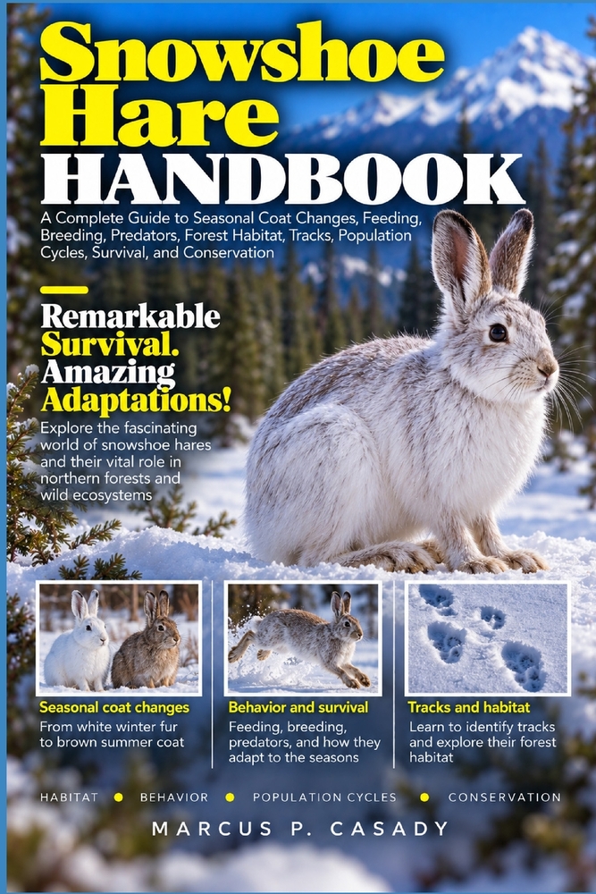 Snowshoe Hare Handbook: A Complete Guide to Seasonal Coat Changes, Feeding, Breeding, Predators, Forest Habitat, Tracks, Population Cycles, Survival, cover