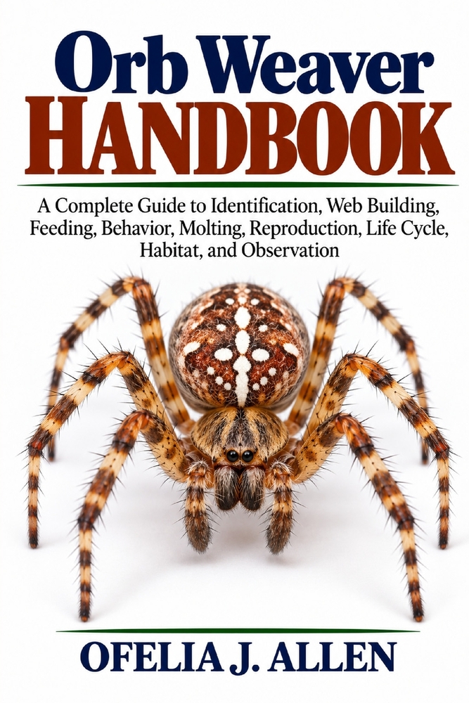 Orb Weaver Handbook: A Complete Guide to Identification, Web Building, Feeding, Behavior, Molting, Reproduction, Life Cycle, Habitat, and Observation cover