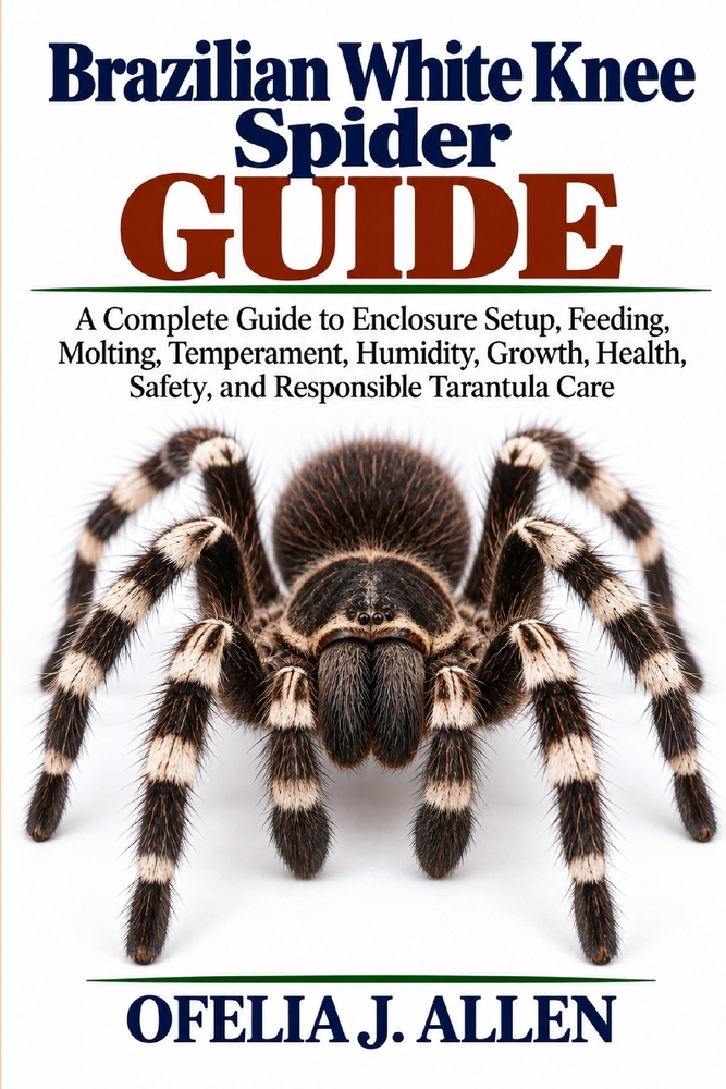 Brazilian White Knee Spider Guide: A Complete Guide to Enclosure Setup, Feeding, Molting, Temperament, Humidity, Growth, Health, Safety, and Responsib cover