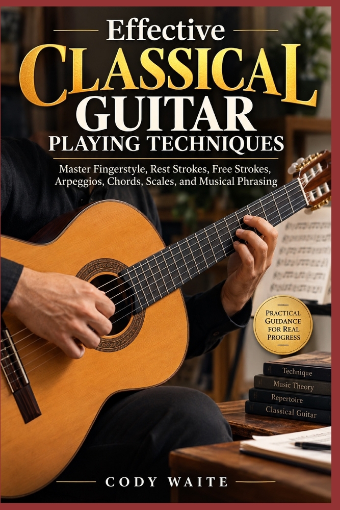 Effective Classical Guitar Playing Techniques: Master Fingerstyle, Rest Strokes, Free Strokes, Arpeggios, Chords, Scales, and Musical Phrasing cover