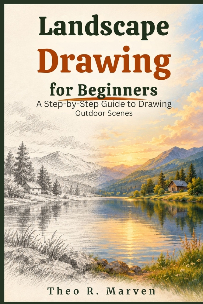 Landscape Drawing for Beginners: A Step-by-Step Guide to Drawing Outdoor Scenes cover