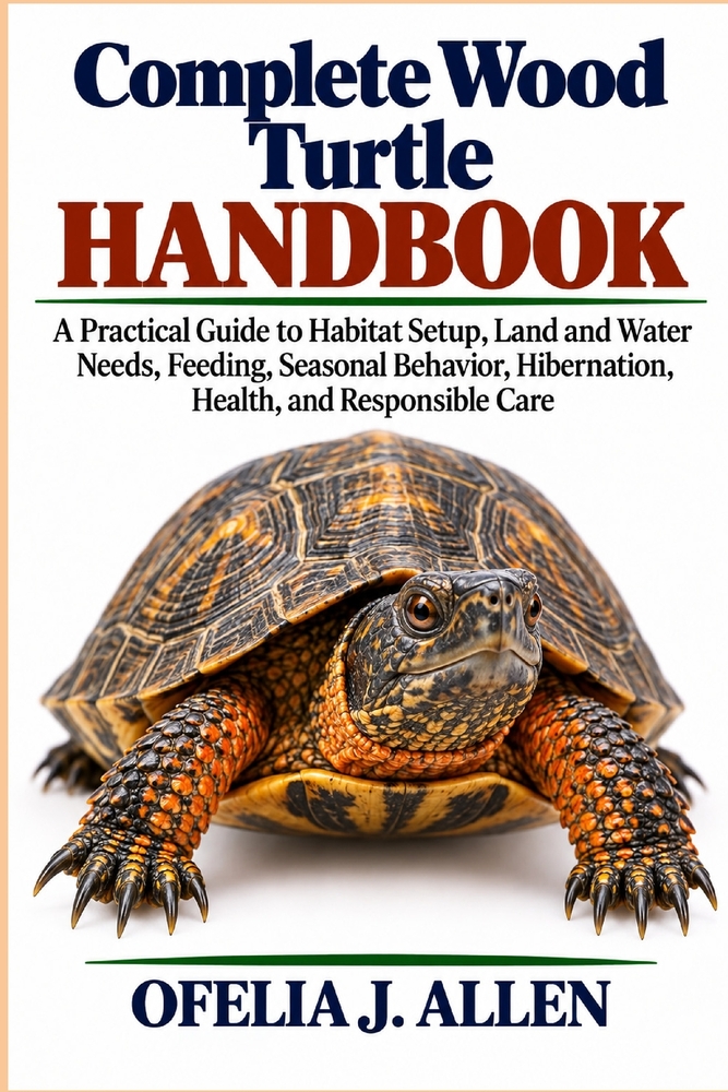 Complete Wood Turtle Handbook: A Practical Guide to Habitat Setup, Land and Water Needs, Feeding, Seasonal Behavior, Hibernation, Health, and Responsi cover