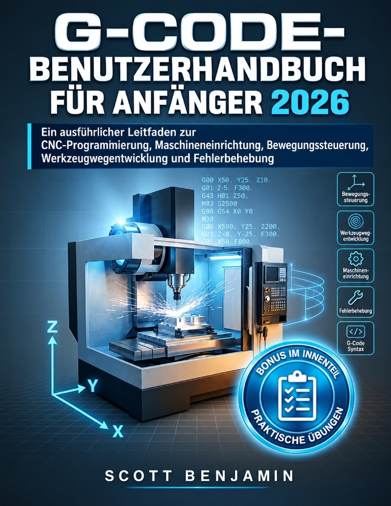 G-Code-Benutzerhandbuch Für Anfänger 2026: Ein ausführlicher Leitfaden zur CNC-Programmierung, Maschineneinrichtung, Bewegungssteuerung, Werkzeugwegen cover
