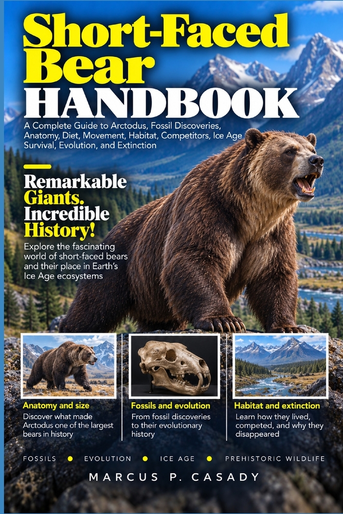 Short-Faced Bear Handbook: A Complete Guide to Arctodus, Fossil Discoveries, Anatomy, Diet, Movement, Habitat, Competitors, Ice Age Survival, Evolutio cover