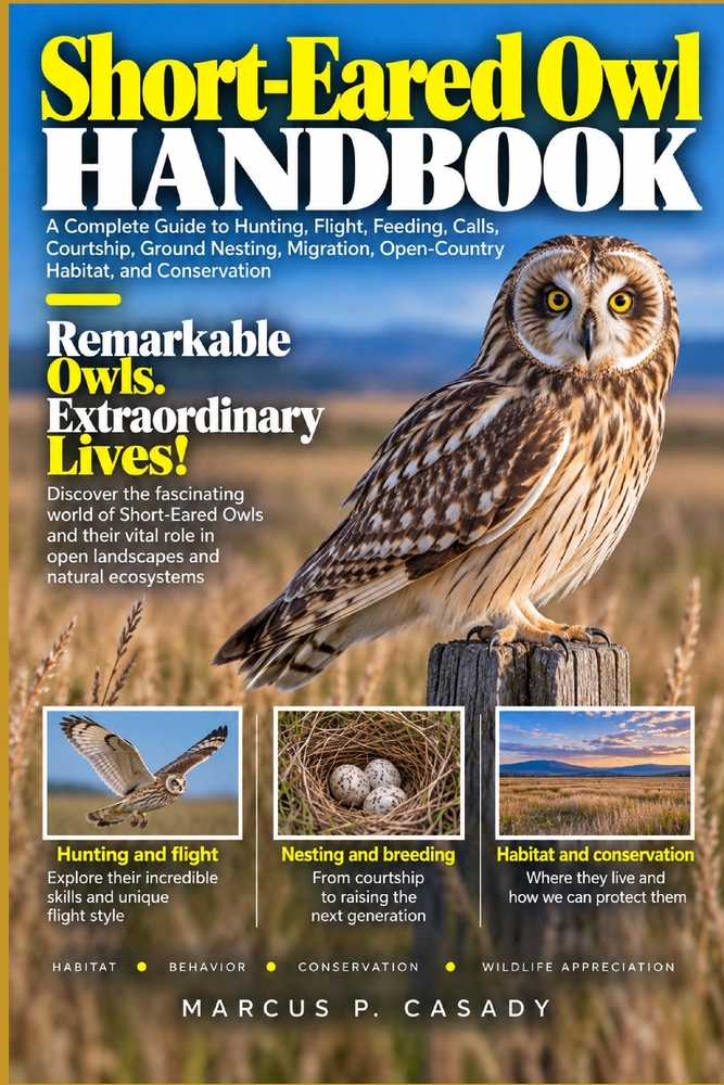 Short-Eared Owl Handbook: A Complete Guide to Hunting, Flight, Feeding, Calls, Courtship, Ground Nesting, Migration, Open-Country Habitat, and Conserv cover