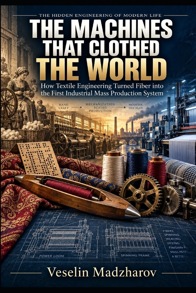 The Machines That Clothed the World: How Textile Engineering Turned Fiber into the First Industrial Mass Production System cover