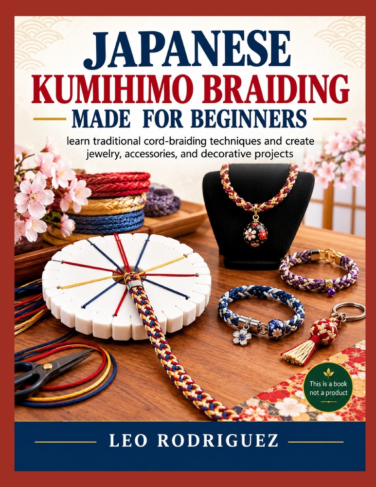 Japanese Kumihimo Braiding Made for Beginners: learn traditional cord-braiding techniques and create jewelry, accessories, and decorative projects cover