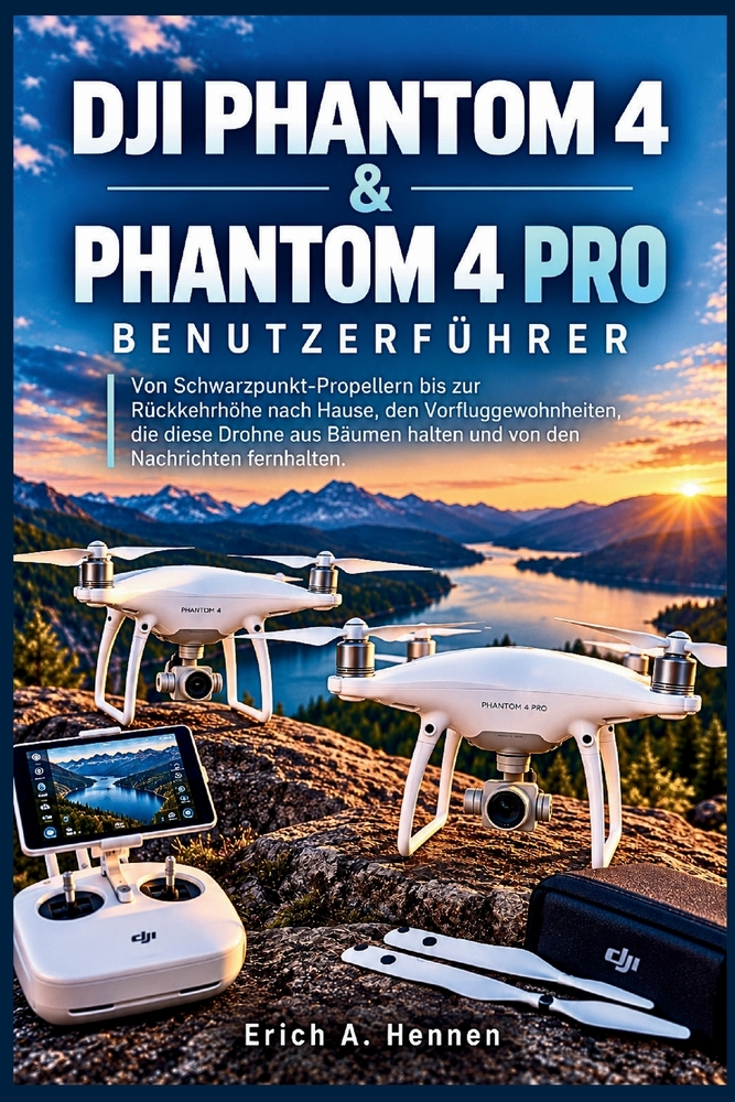 Dji Phantom 4 & Phantom 4 Pro Benutzerführer: Von Schwarzpunkt-Propellern bis zur Rückkehrhöhe nach Hause, den Vorfluggewohnheiten, die diese Drohne a cover