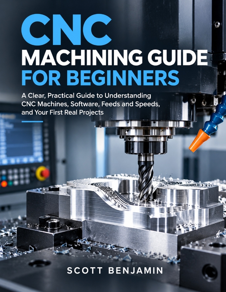 CNC Machining Guide for Beginners: A Clear, Practical Guide to Understanding CNC Machines, Software, Feeds and Speeds, and Your First Real Projects cover