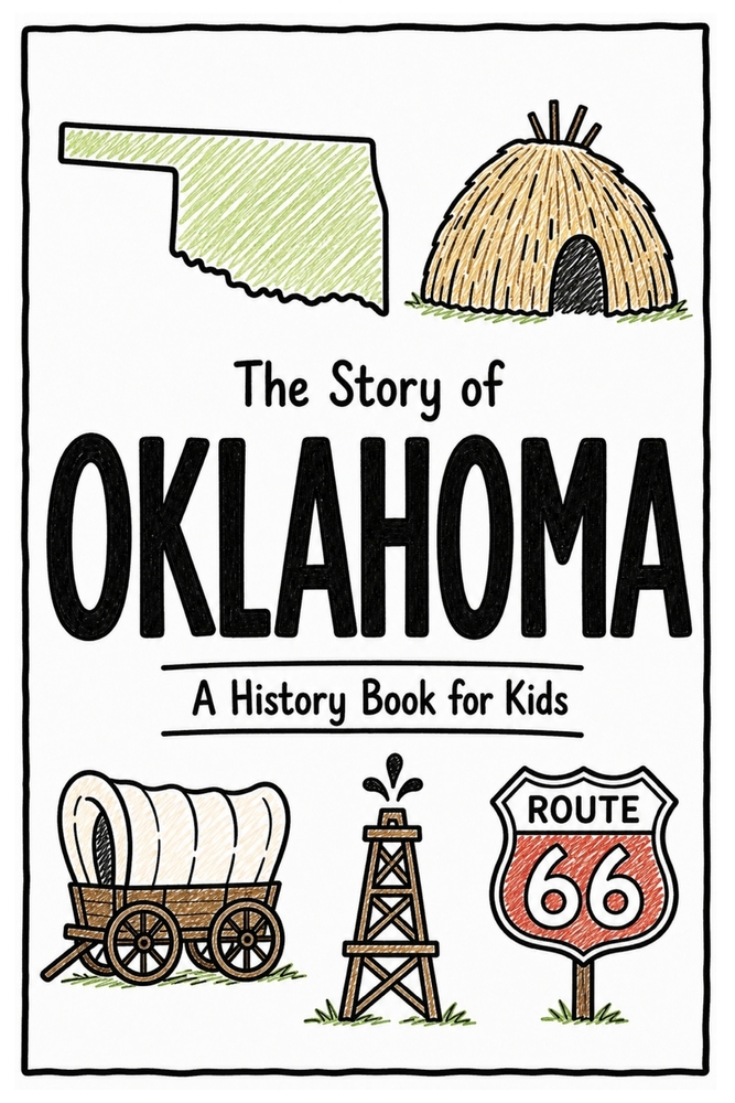 The Story of Oklahoma - A History Book for Kids: A Fun and Educational Illustrated Oklahoma History Book for Kids with Fast Facts and Easy Reading for cover