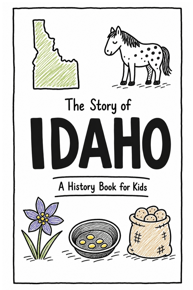 The Story of Idaho - A History Book for Kids: A Fun and Educational Illustrated Idaho History Book for Kids with Fast Facts and Easy Reading for Young cover