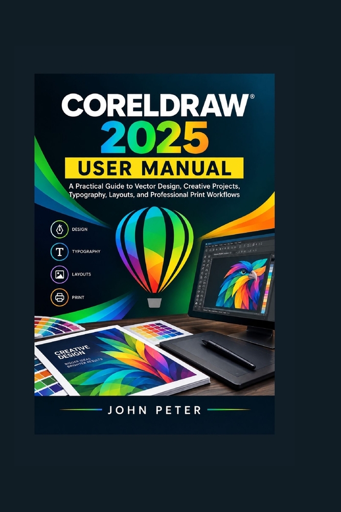 CorelDRAW 2025 User Manual: A Practical Guide to Vector Design, Creative Projects, Typography, Layouts, and Professional Print Workflows cover